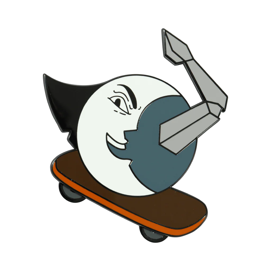 Skateboarding Moony Pin - Image 2